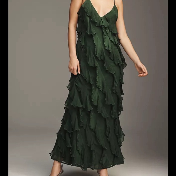 Wedding guest dress - ruffled V-neck - Picture 1 of 4